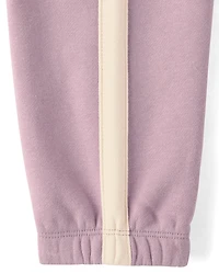 Toddler Girls Side Stripe Premium Fleece Jogger Pants