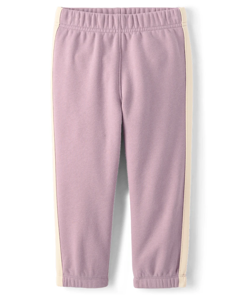 Toddler Girls Side Stripe Premium Fleece Jogger Pants