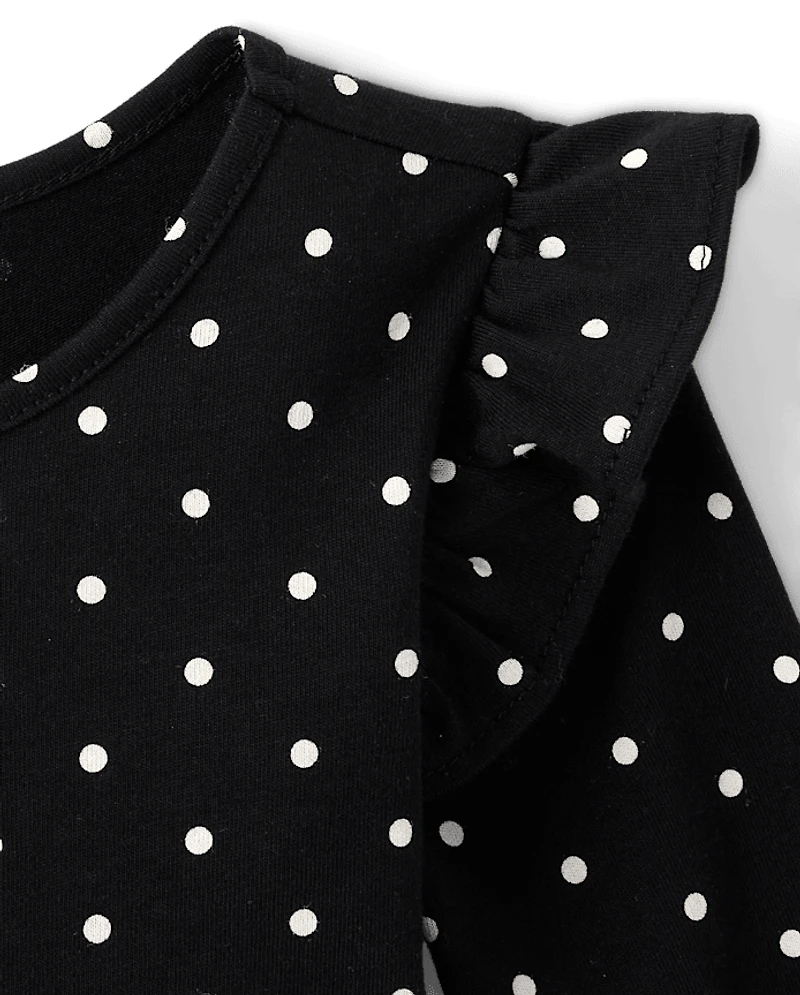 Baby And Toddler Girls Polka Dot Flutter Dress
