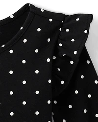Baby And Toddler Girls Polka Dot Flutter Dress