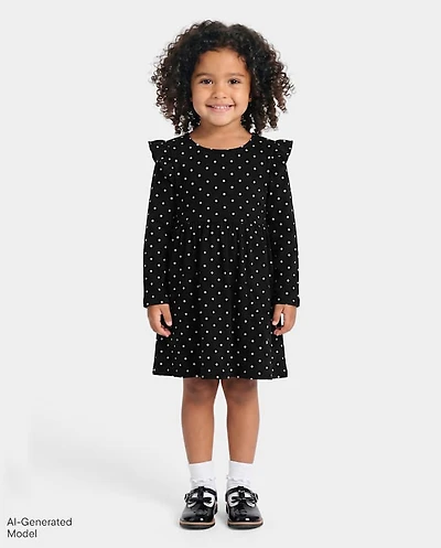 Baby And Toddler Girls Polka Dot Flutter Dress