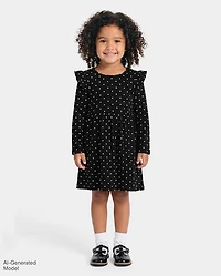 Baby And Toddler Girls Polka Dot Flutter Dress