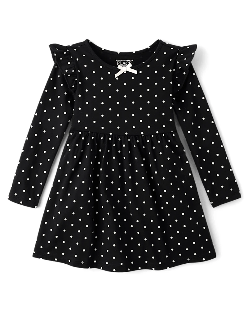Baby And Toddler Girls Polka Dot Flutter Dress