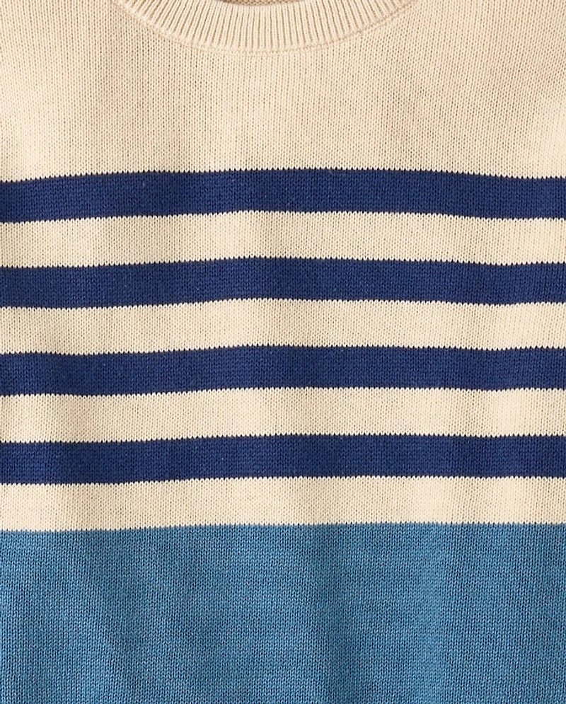 Boys Striped Colorblock Sweater
