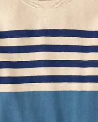 Boys Striped Colorblock Sweater