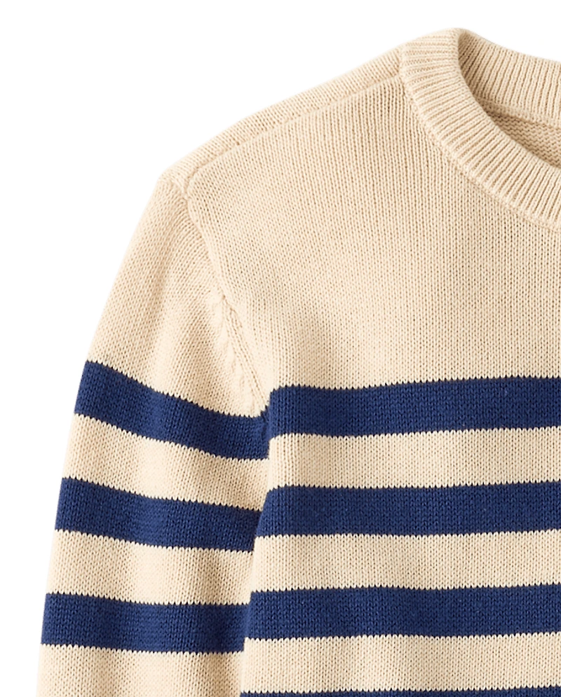 Boys Striped Colorblock Sweater