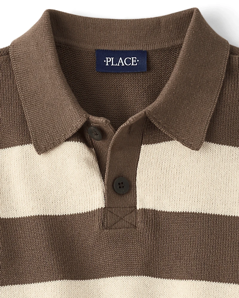 Pull de rugby rayé pour garçon