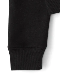 Sweat à capuche court zippé en polaire premium orné pour filles