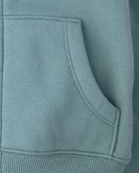 Girls Embellished Premium Fleece Cropped Zip Up Hoodie