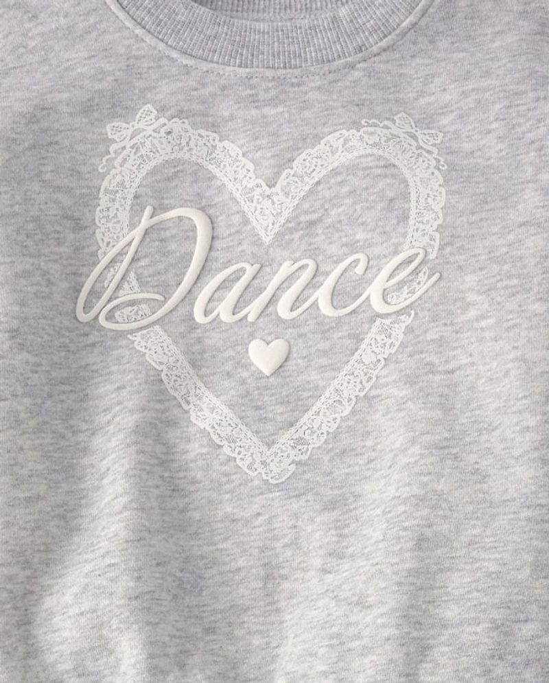 Toddler Girls Puff Print Dance Premium Fleece 2-Piece Outfit Set