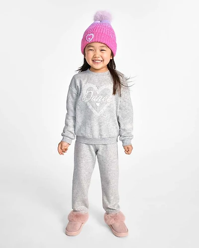 Toddler Girls Puff Print Dance Premium Fleece 2-Piece Outfit Set