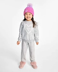 Toddler Girls Puff Print Dance Premium Fleece 2-Piece Outfit Set