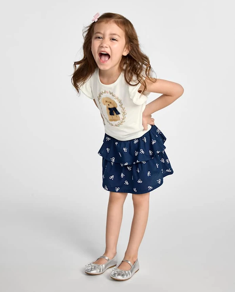 Toddler Girls Embellished Graphic 2-Piece Outfit Set
