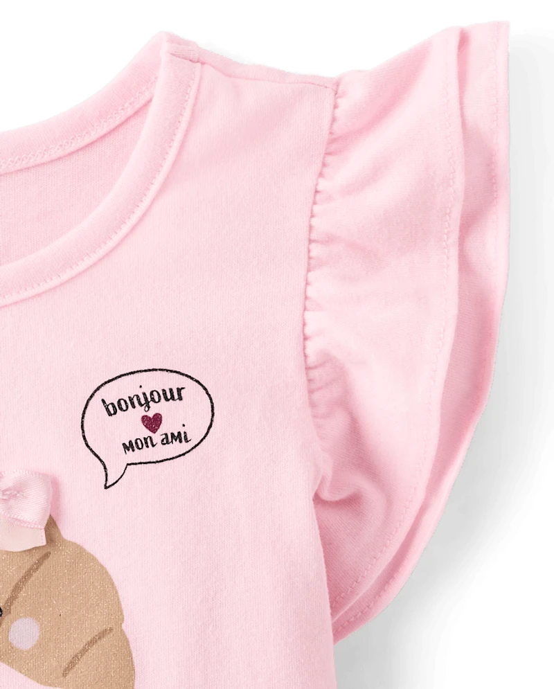 Toddler Girls Embellished Graphic 2-Piece Outfit Set