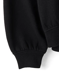 Girls Embellished Premium Fleece Cropped Sweatshirt