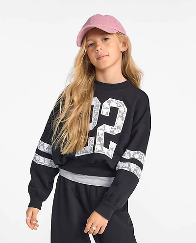 Girls Embellished Premium Fleece Cropped Sweatshirt
