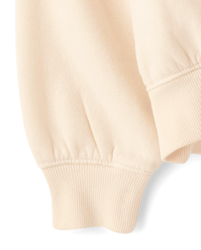 Girls Embellished Premium Fleece Cropped Sweatshirt