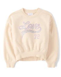 Girls Embellished Premium Fleece Cropped Sweatshirt