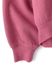 Girls Embellished Premium Fleece Cropped Sweatshirt