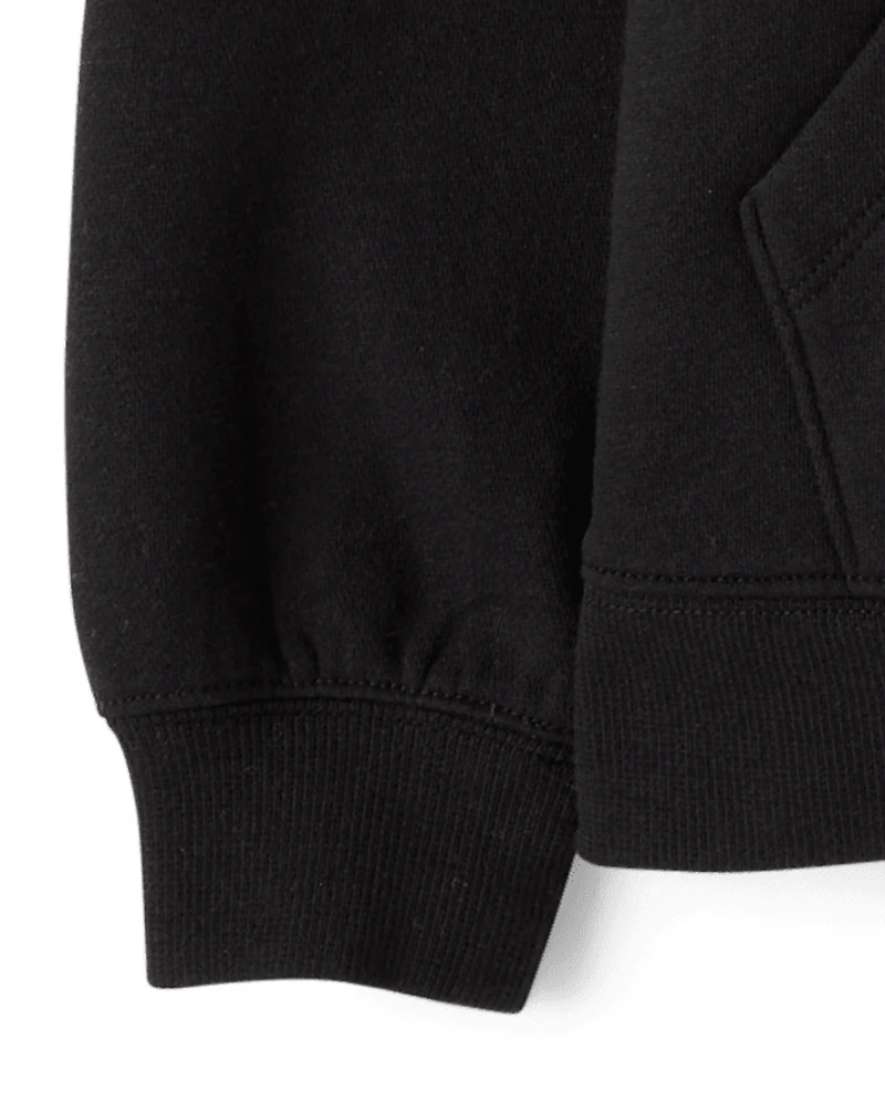 Girls Lace Inset Premium Fleece Hoodie