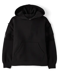 Girls Lace Inset Premium Fleece Hoodie