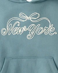 Sweat à capuche en polaire premium rayures dentelle et imprimé bouffant pour filles
