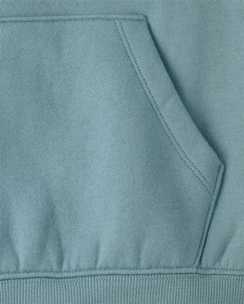 Girls Puff Print Lace Stripe Premium Fleece Hoodie