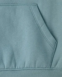 Girls Puff Print Lace Stripe Premium Fleece Hoodie