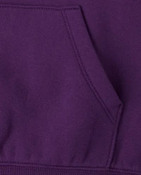 Girls Puff Print Lace Stripe Premium Fleece Hoodie