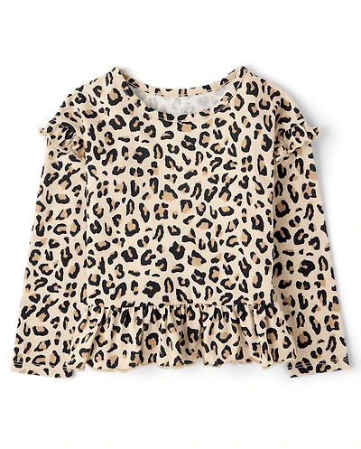 Toddler Girls Print Peplum Top