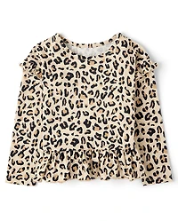 Toddler Girls Print Peplum Top
