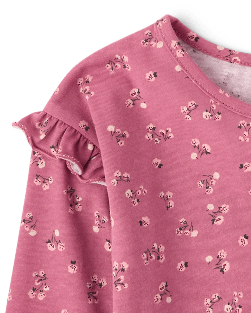 Toddler Girls Print Peplum Top