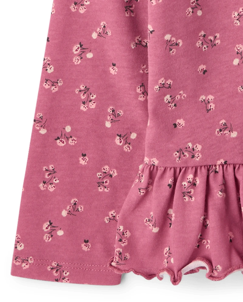 Toddler Girls Print Peplum Top