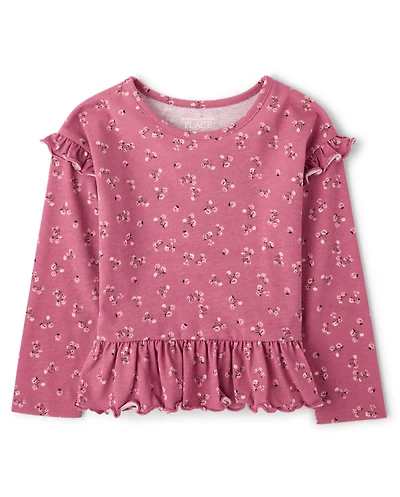 Toddler Girls Print Peplum Top