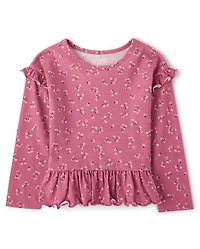 Toddler Girls Print Peplum Top