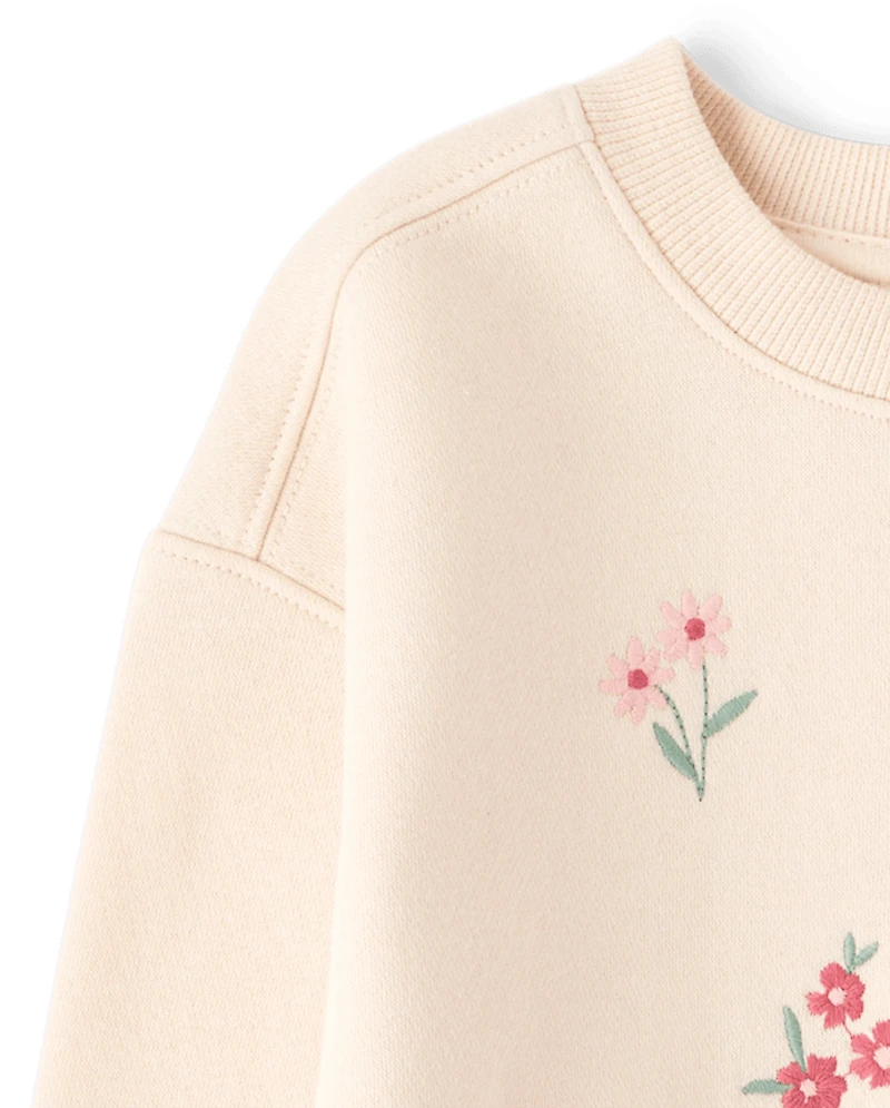 Toddler Girls Embellished Premium Fleece Sweatshirt
