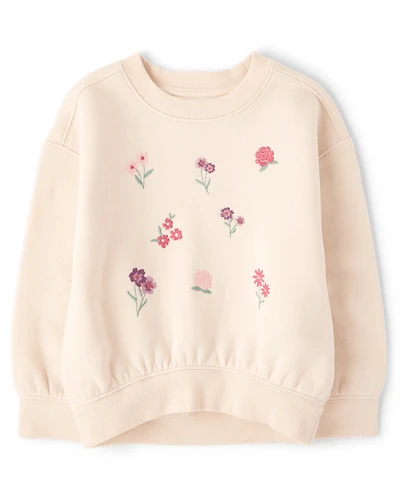 Sweat-shirt en polaire premium orné pour petites filles