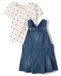 Toddler Girls Cherry Skirtall 2-Piece Outfit Set
