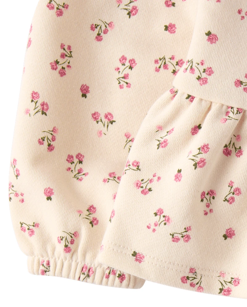 Toddler Girls Embroidered Bear 2-Piece Outfit Set