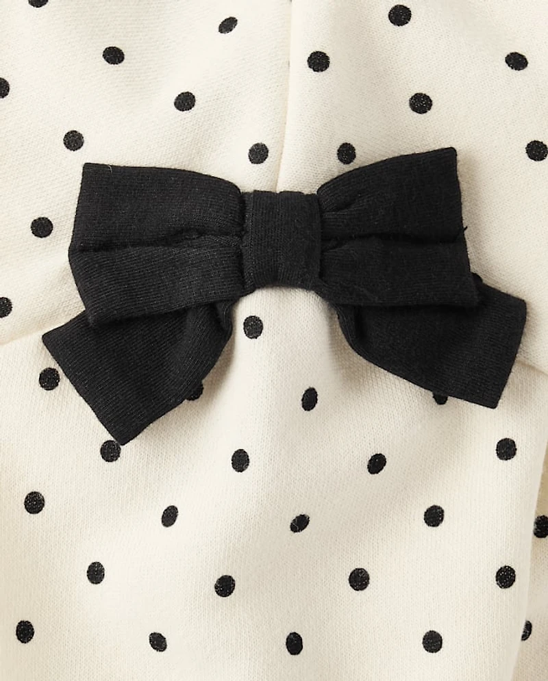 Toddler Girls Polka Dot Bow 2-Piece Outfit Set