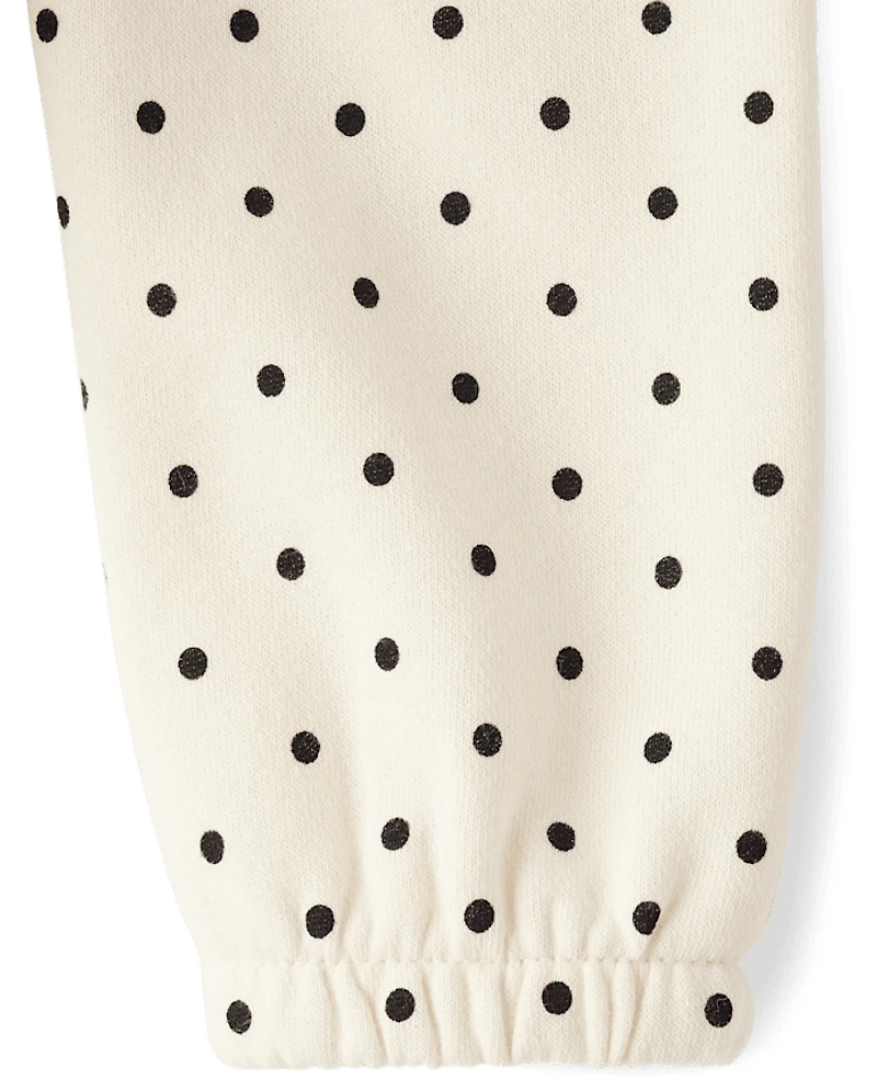 Toddler Girls Polka Dot Bow 2-Piece Outfit Set
