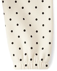 Toddler Girls Polka Dot Bow 2-Piece Outfit Set
