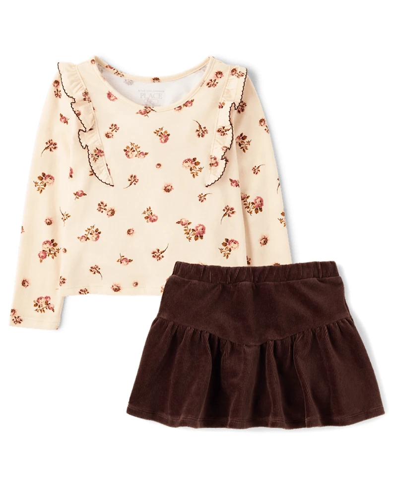 Toddler Girls Floral 2-Piece Outfit Set
