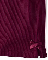 Toddler Girls Embroidered Icon Ribbed Tee
