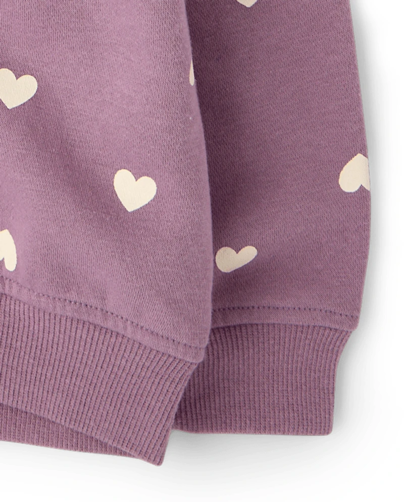 Toddler Girls Print Premium Fleece Zip Up Hoodie