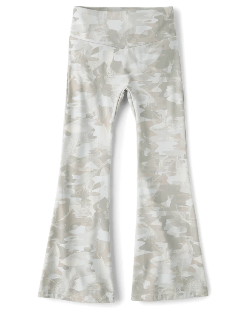 Girls Camo V-Waist Flare Leggings