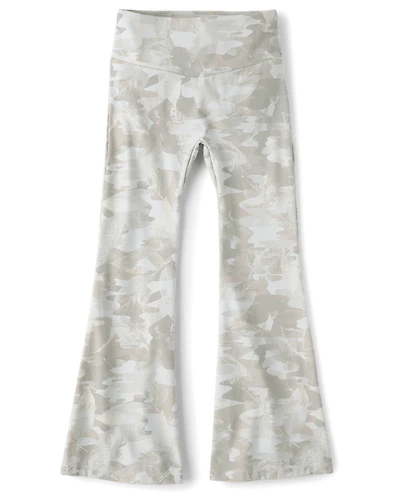 Girls Camo V-Waist Flare Leggings