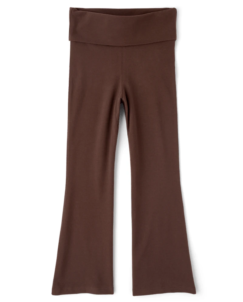 Girls Foldover Flare Leggings