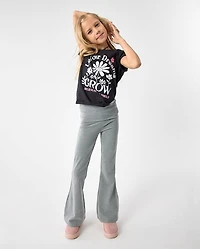 Girls Foldover Flare Leggings