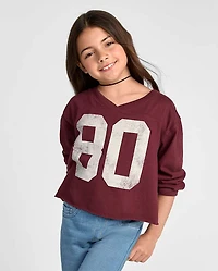 Girls Varsity Sueded Top
